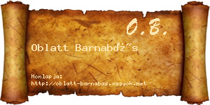Oblatt Barnabás névjegykártya